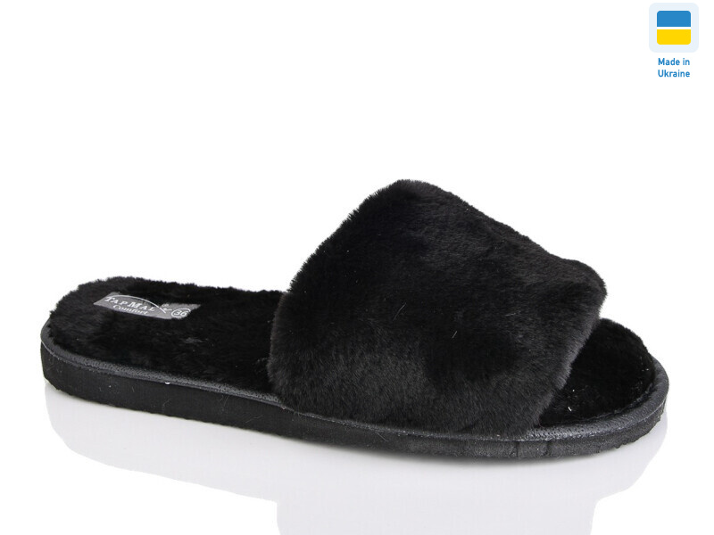 Кімнатні капці хутро чорний, 6 (36-41), <strong>195</strong>, зима