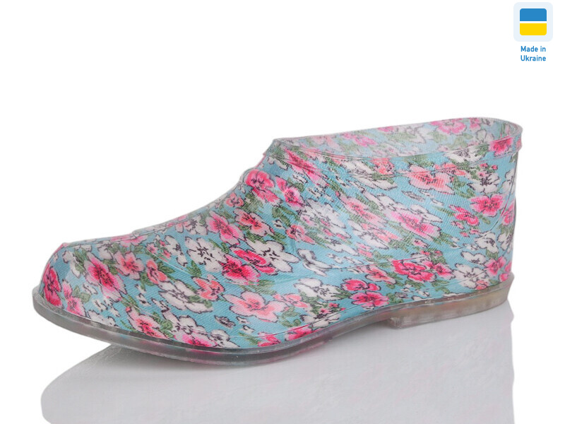 Галош квітка силікон бірюзовий, 6 (37-42), <strong>210</strong>, демісезон