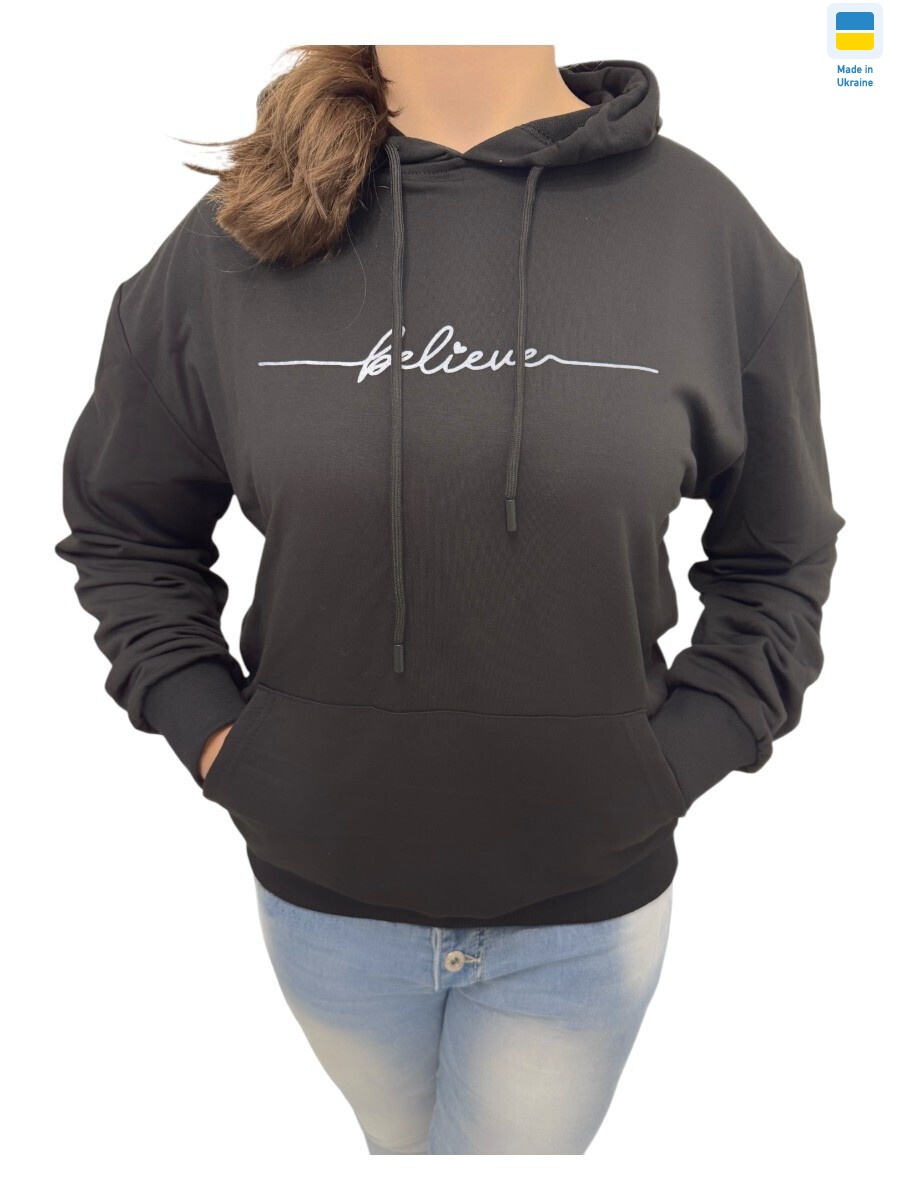 Батнік жіночий чорний з білим, 4 (48-54), <strong>220</strong>, демісезон