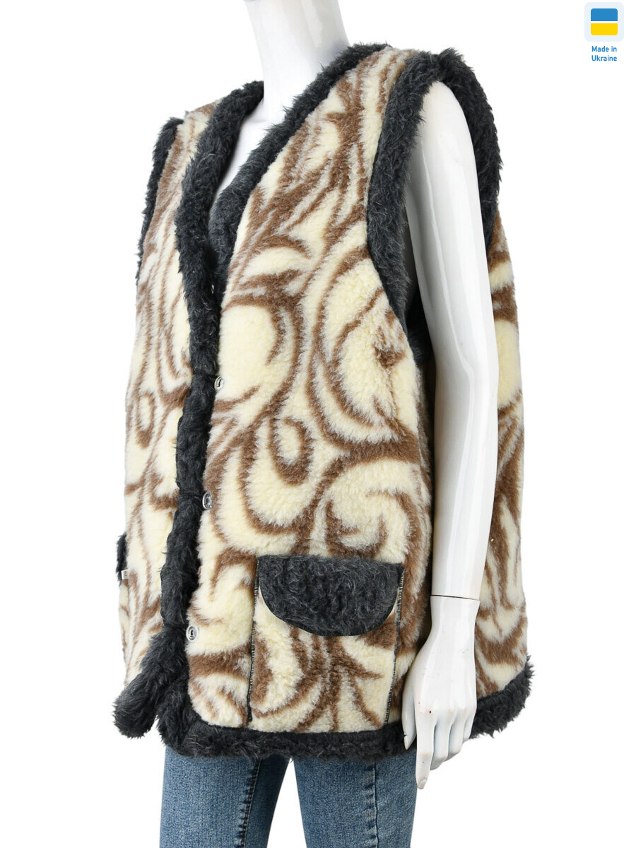 Жилетка хутро бежевий, 8 (48-62), <strong>380</strong>, зима