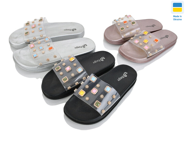 Шльопки силікон брошка mix, 19 (36-41), <strong>120</strong>, літо