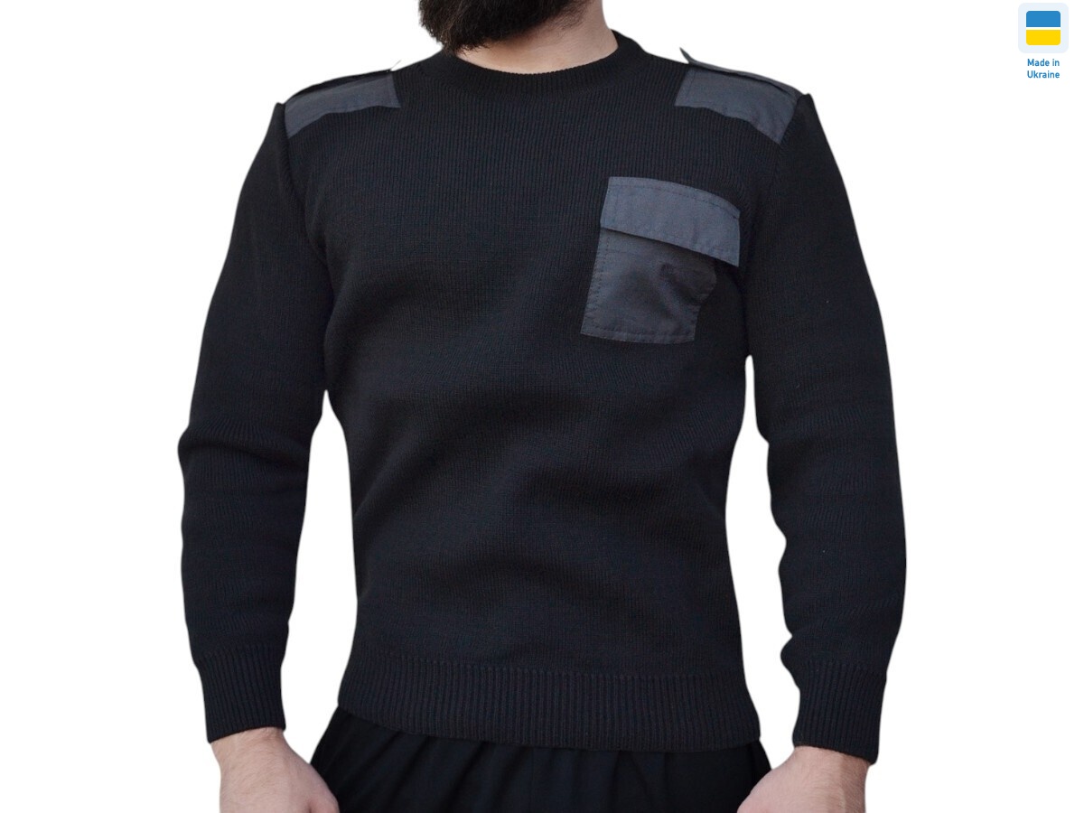 0011 светр вязаний чорний, 7 (S-4XL), <strong>740</strong>, демісезон
