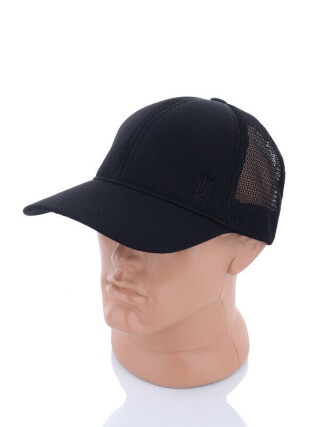 Кепка сітка з вишивкою чорна, 3 (One size), <strong>165</strong>, літо