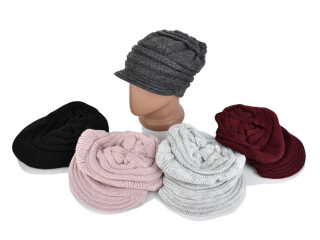 Шапка жіноча з козирком mix, 5 (One size), <strong>100</strong>, зима