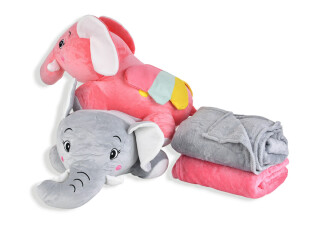 7502 (12120) слон іграшка (55х25)-плед 120x160 mix, 2 (One size), <strong>295</strong>